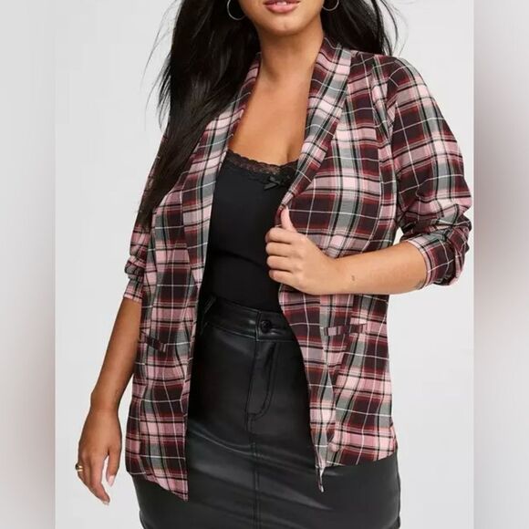 Torrid Plaid Blazer Vintage inspired, Punk, Grunge, Y2K, And trendy 3X NWT - Picture 1 of 13
